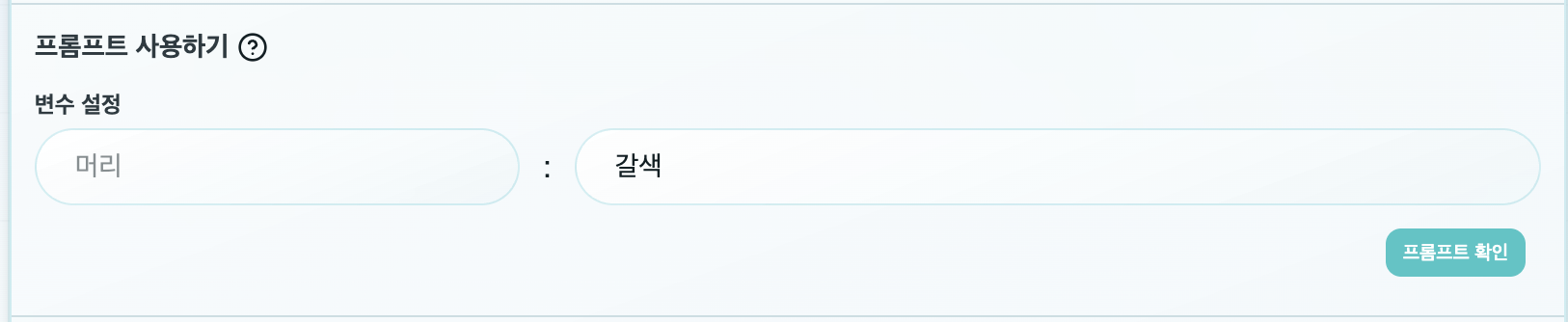 프롬프트 변수 설정